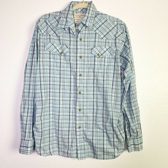Wrangler Mens Medium Mint Casual Button Down Shirt - Picture 5 of 6